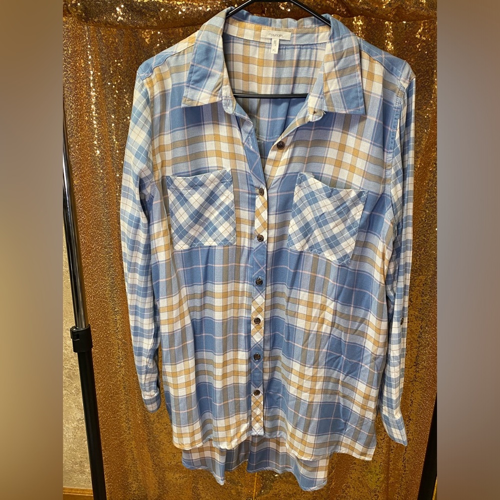 Maurice’s tunic plaid button down